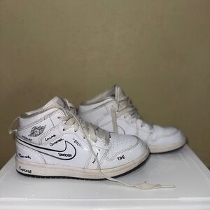 Jordan Kids White and Black Sneakers